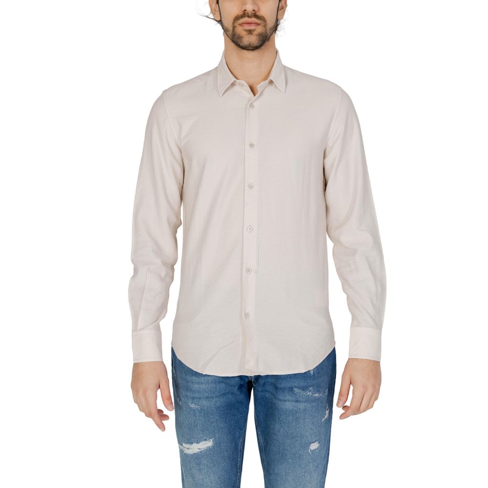 Antony Morato beige viscose shirt
